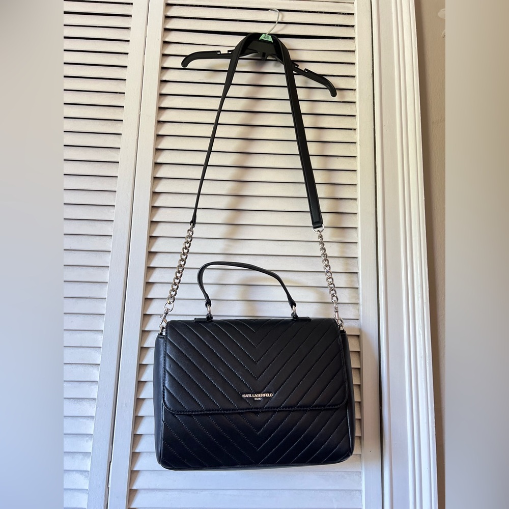 Black Karl Lagerfeld Paris Charlotte Satchel Bag